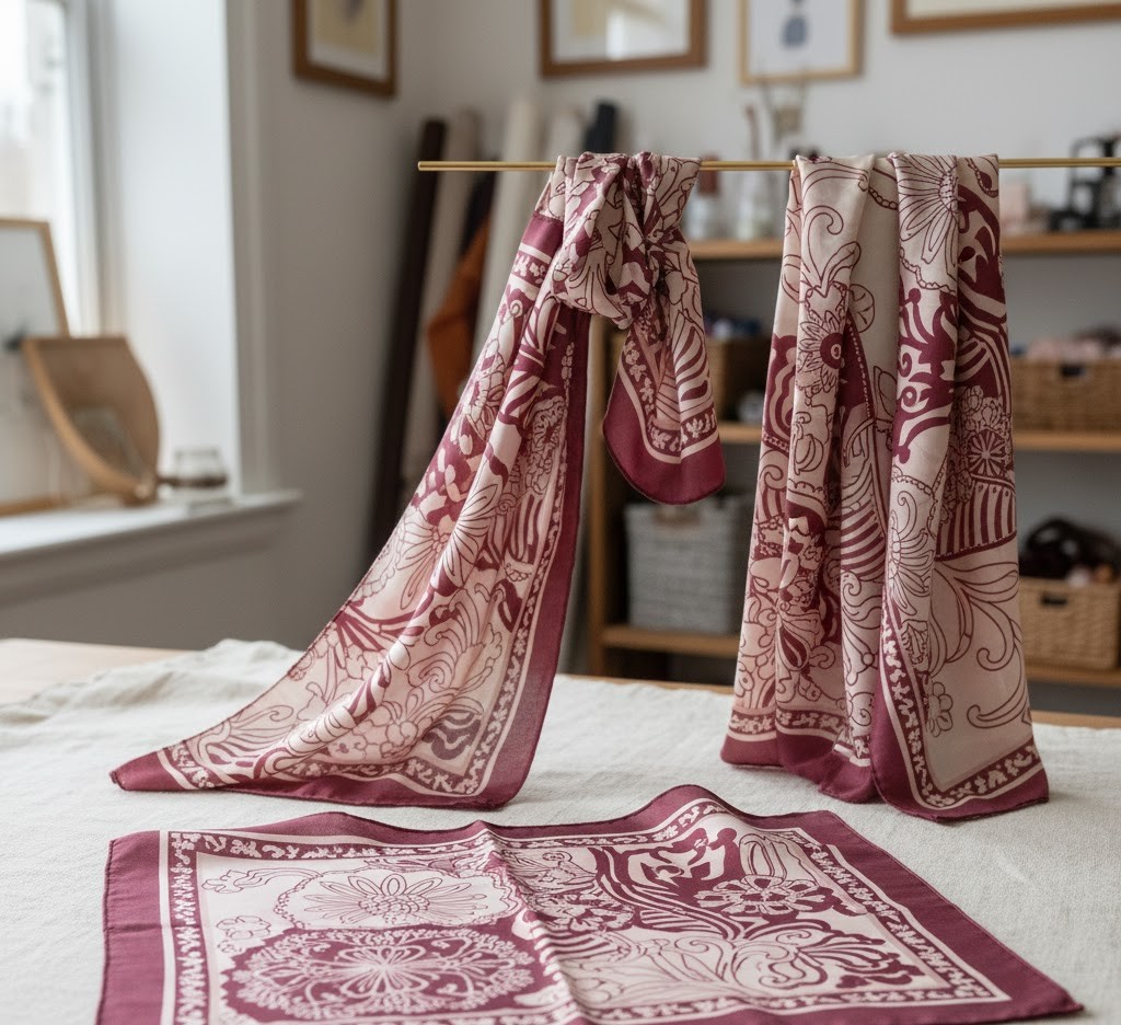 Håndtrykte tørklæder